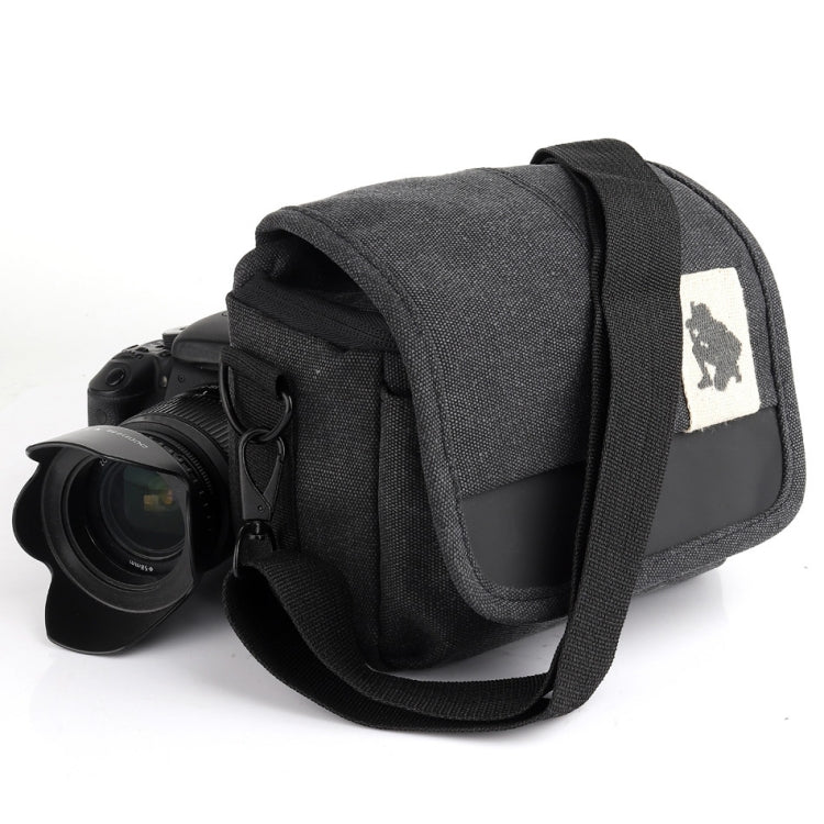 Universal DSLR Camera Shoulder Bag in Black Canvas - 19 x 17 x 10mm