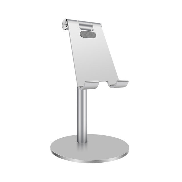 Adjustable Silver Aluminum Cell Phone and Tablet Desk Stand