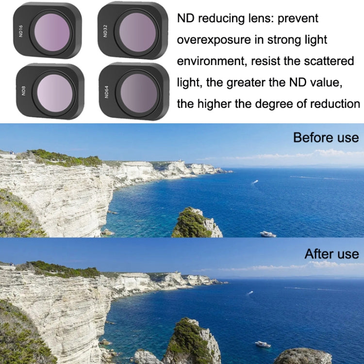 JSR For Mini 3 Pro Camera Filters, 4-In-1 ND8+ND16+ND32+ND64