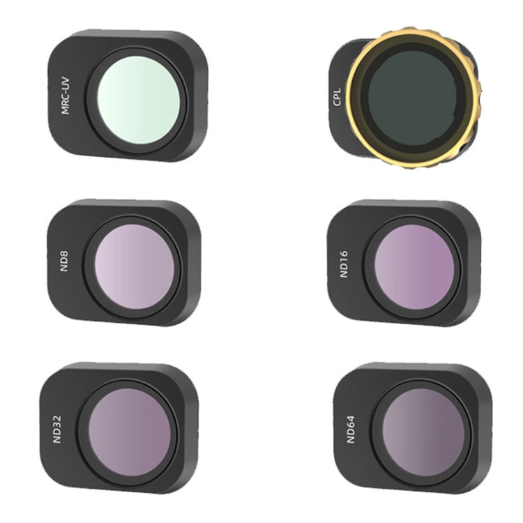 JSR Mini 3 Pro Camera Filters Set - 6 in 1 UV+CPL+ND8+ND16+ND32+ND64