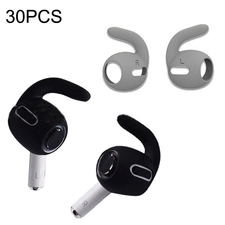 Ultra-Thin Silicone Ear Caps for Apple Airpods Pro (Gray, 30PCS)