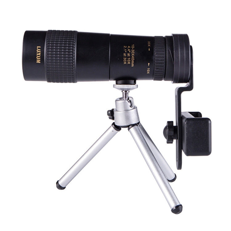 LUXUN 10-30x40 HD High-Power Telescope with Phone Clip and Tripod