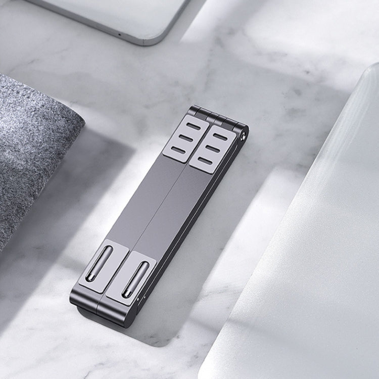 Grey Aluminum Alloy Computer Cooling Folding Notebook Stand by Oatsbasf