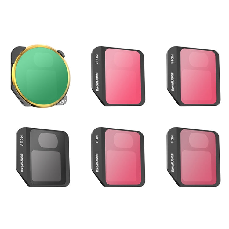 6 Piece Sunnylife M3-FI330 Mavic 3 Filter Set with MCUV, CPL, ND4, ND8, ND16, and ND32