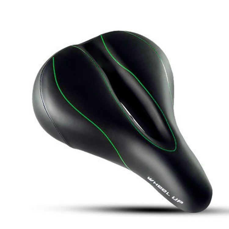 WHEEL UP Mountain Bike Bicycle Saddle Seat with Taillights, Black and Green