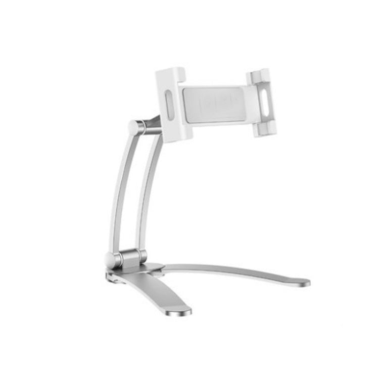 Aluminum Alloy Mobile Phone and Tablet Holder with Wall Mount Base (Silver Gray)