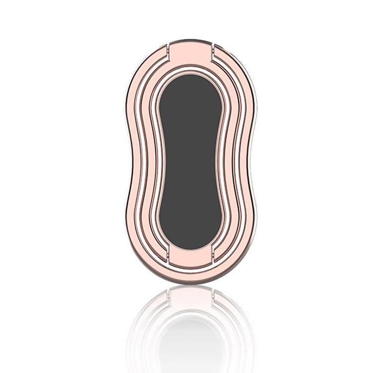 Rose Gold Gourd Style Metal Car Mobile Phone Folding Bracket Ring Buckle Paste Bracket