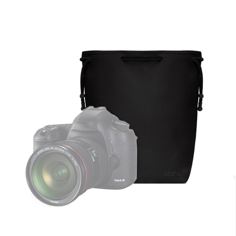 Large Black Baona Camera and Lens Drawstring Pouch