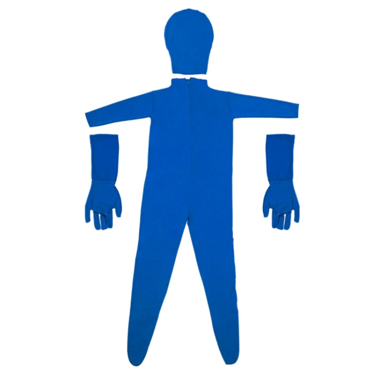 Green Screen Body Suit with Invisible Zipper, Size 160cm (Blue Split)