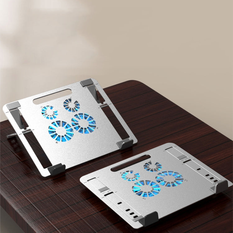 Laptop Cooling Stand with Four Fans and Dual USB Ports