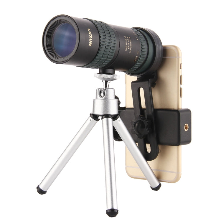 LUXUN 8-24X30 Shimmer Night Vision Single-Cylinder Telescope with Phone Clip & Tripod