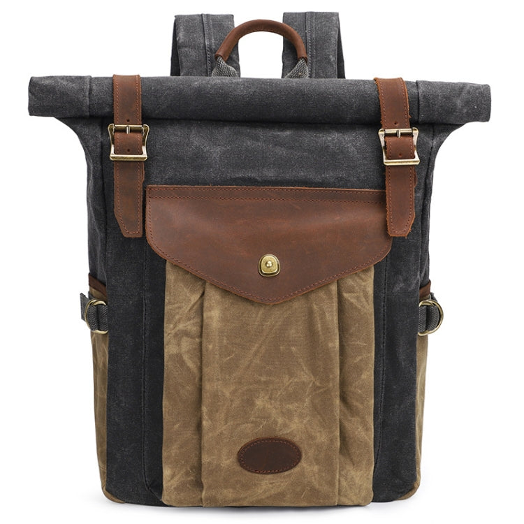 Water-Repellent Retro Leather Camera Backpack