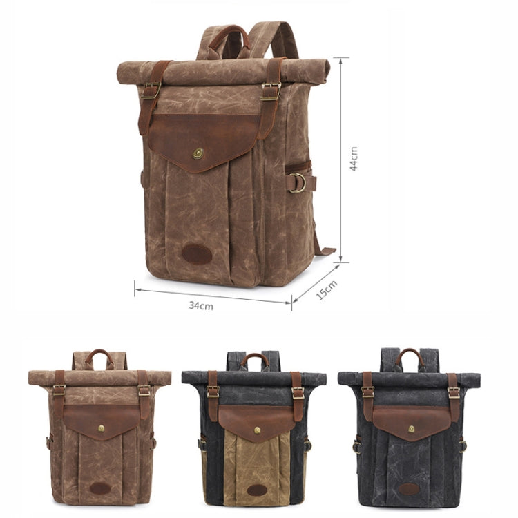 Water-Repellent Retro Leather Camera Backpack