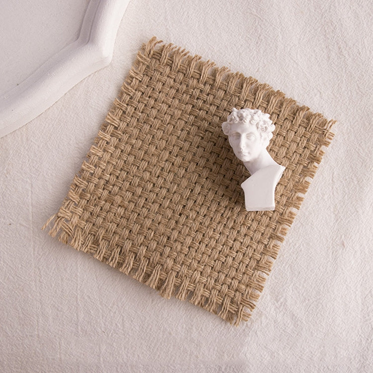 Vintage Coarse Jute Scented Candle Coaster Photography Props - Set of 10
