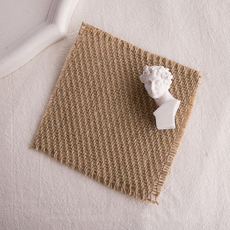10 Pieces 12x12cm Vintage Coarse Jute Scented Candle Coaster Photography Props