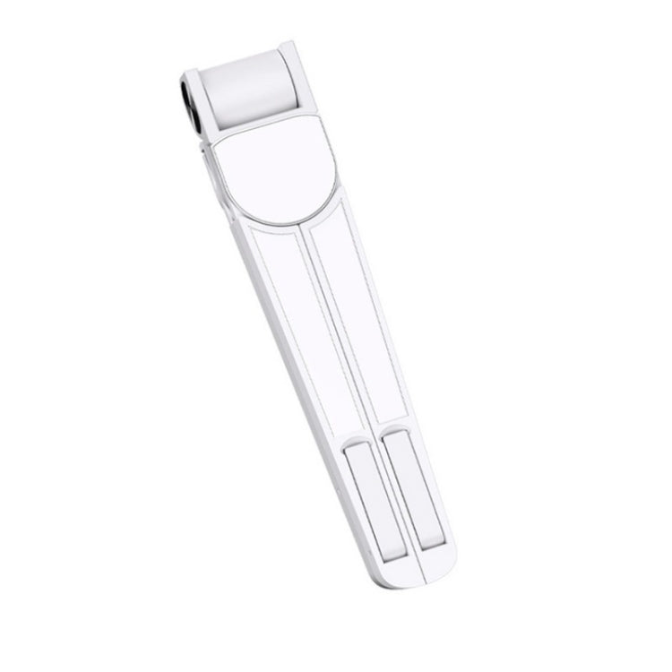 Adjustable Laptop Heightening Bracket with Folding Storage - White