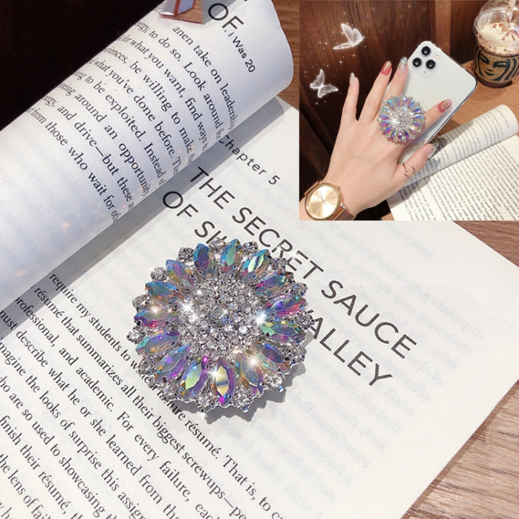 2-Piece Colorful Full Diamond Mobile Phone Rotating Ring Buckle Holder