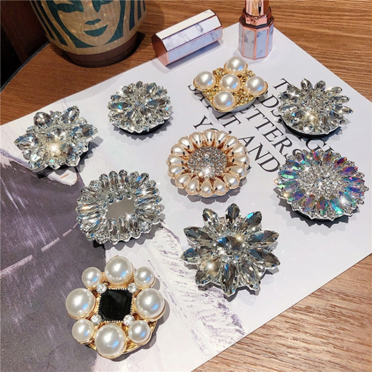 2 Pieces Full of Pearls Lazy Man Live Shooting Mobile Phone Rotating Ring Buckle Holders