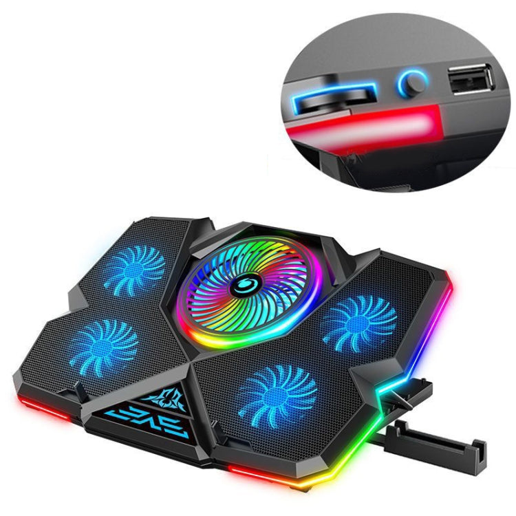 CoolCold 5V Speed Control Gaming Laptop Cooler Stand Blue Symphony
