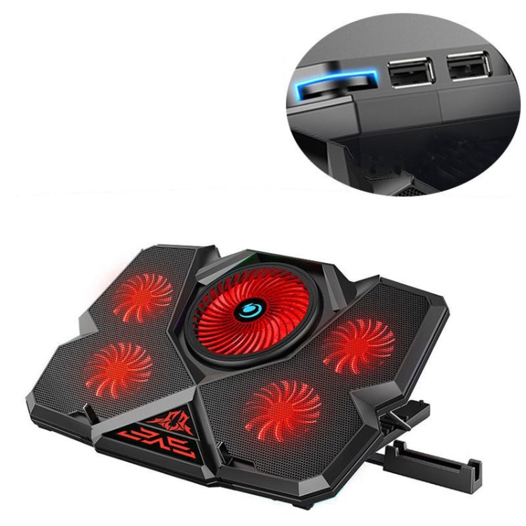 CoolCold 5V Speed Control Gaming Laptop Cooler Notebook Stand - Red Basic Model