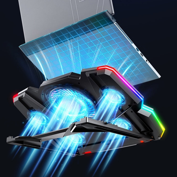CoolCold 5V Speed Control Gaming Laptop Cooler Notebook Stand - Red Basic Model