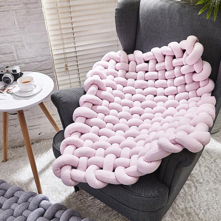 Pink Hand-Woven Twist Anti-Skid Mat & Photography Shooting Prop