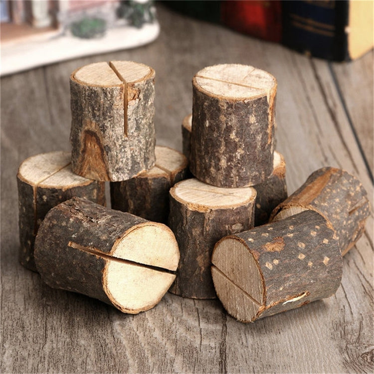 10-Piece Log Stump Note Holder Photo Clip Set for DIY Decor and Ornaments