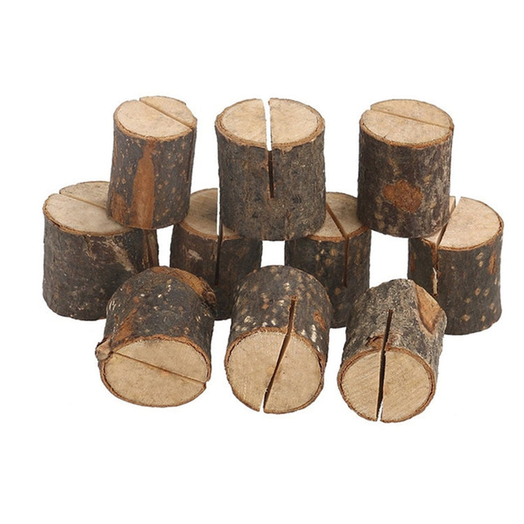 10-Piece Log Stump Note Holder Photo Clip Set for DIY Decor and Ornaments