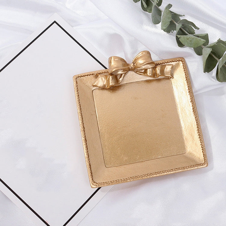 Vintage Gold Square Resin Jewelry Tray