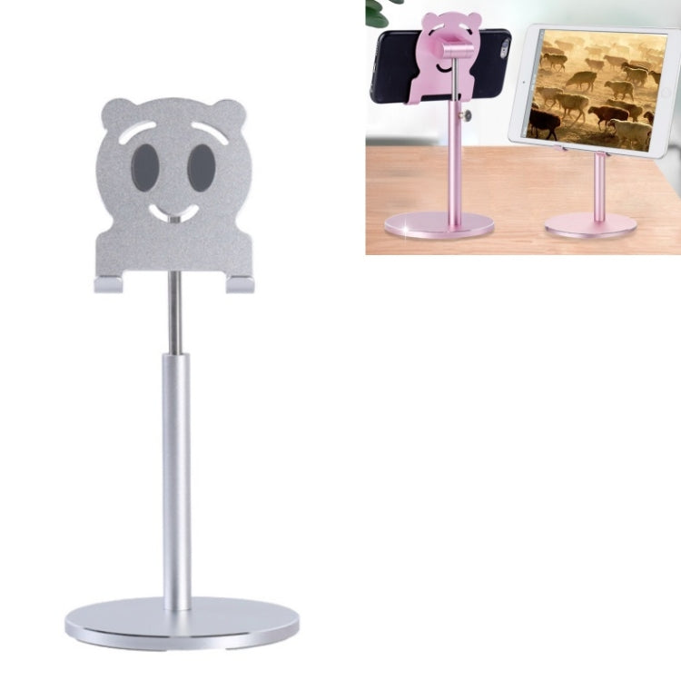 Silver Aluminum Alloy Desktop Stand for 4-10 inch Phone & Tablet with Adjustable Height and Angle