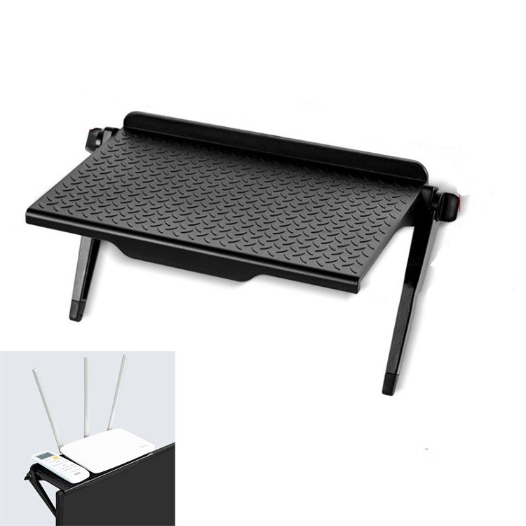 Creative Multi-functional Storage Rack Computer Monitor Holder - Set of 2, Size: S (Black)