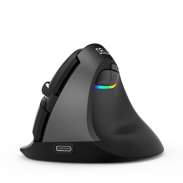 DELUX M618Mini Colorful Wireless Luminous Vertical Mouse - Rechargeable Ergonomic Mouse