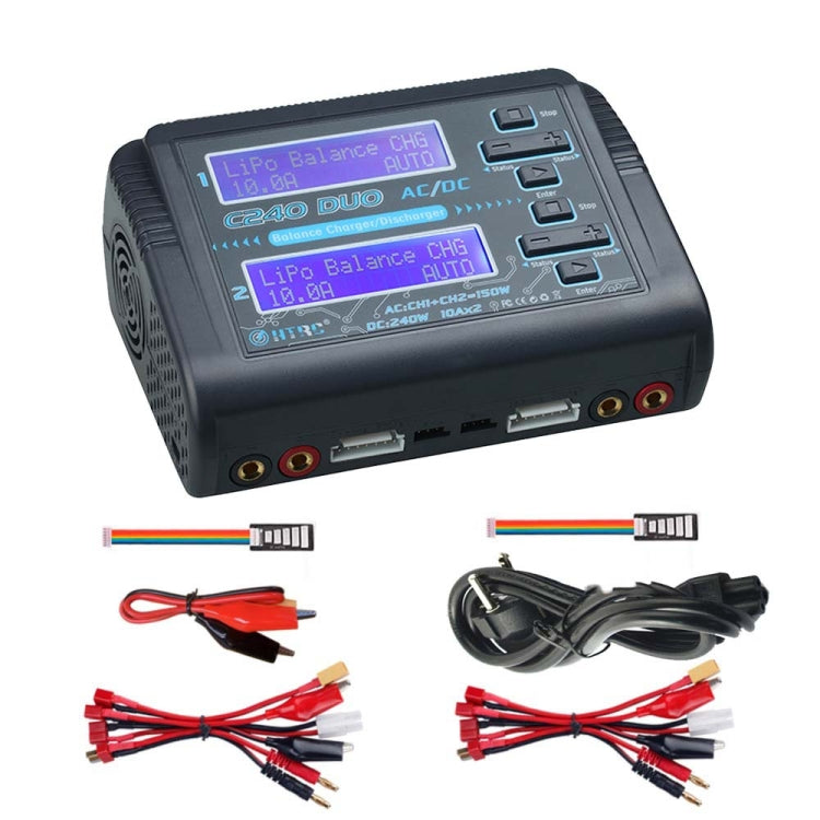 HTRC C240 Dual Output Lithium Battery Charger with Built-in Power Supply and Remote Control