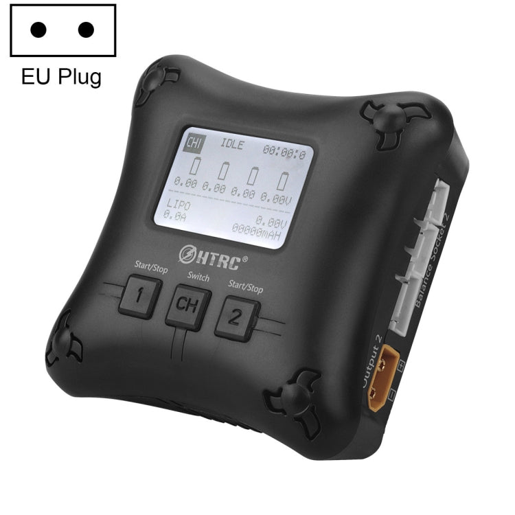 HTRC H4AC DUO Model Airplane Lithium Battery Charger with Built-in AC Power Supply and Efficient Heat Dissipation