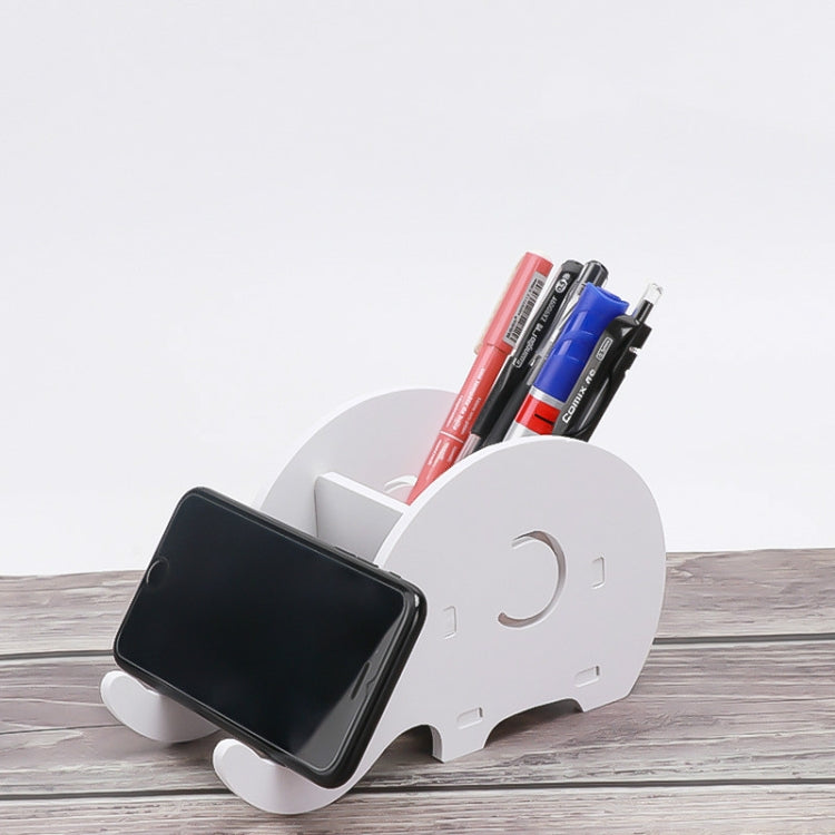 Multifunctional Wooden Desktop Storage Box with Phone Holder