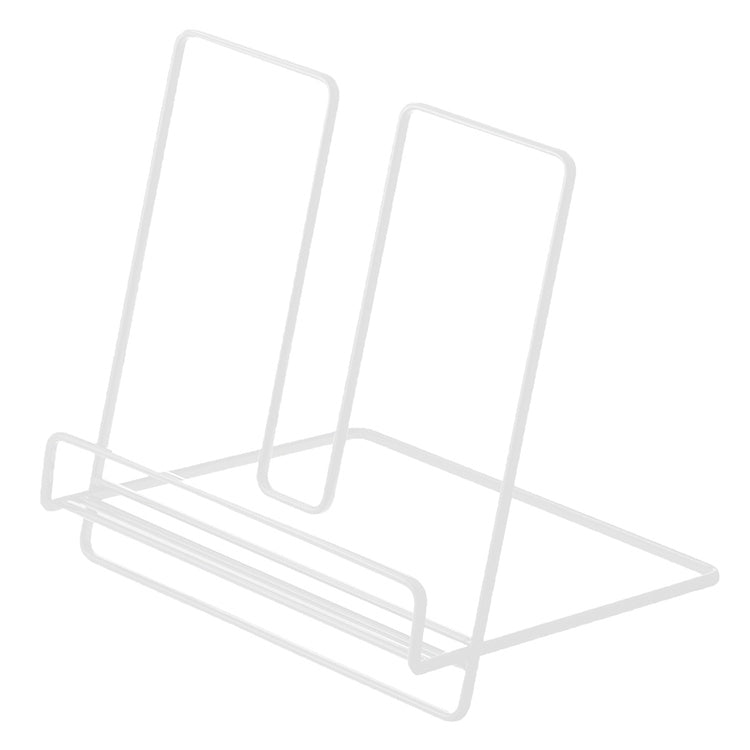 Folding Iron Bookshelf and Stand (White)