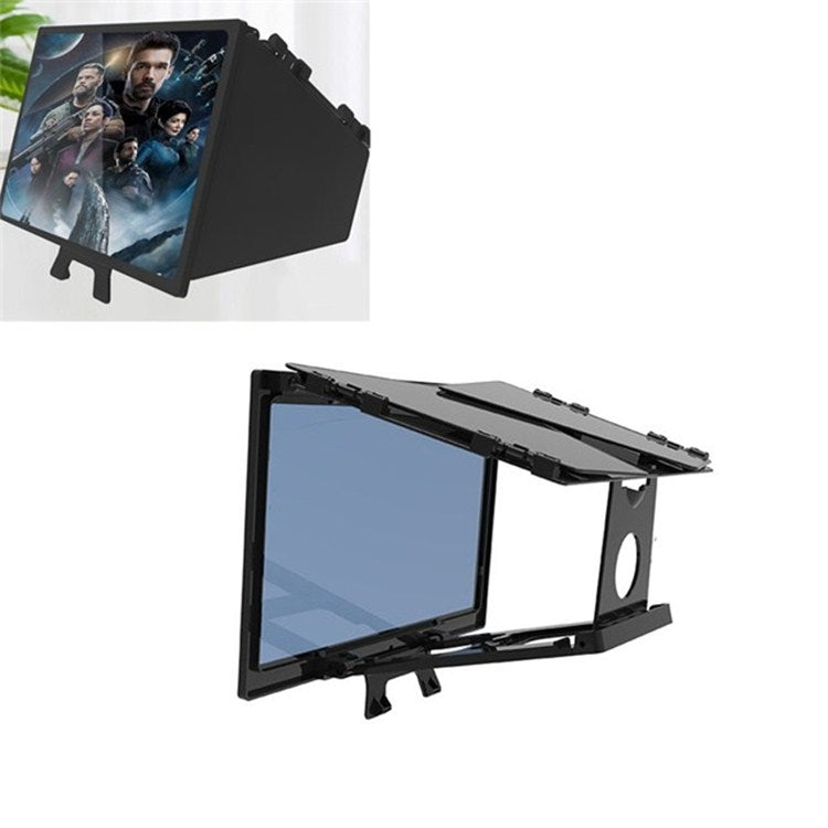 F13 12 inch Mobile Phone Screen Amplifier with 3D HD Blu-ray Video Enhancement (Black)