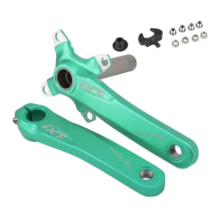 JIAN KUN IXF Mountain Bike Hollow Crank Set with Left and Right Cranks (Green)