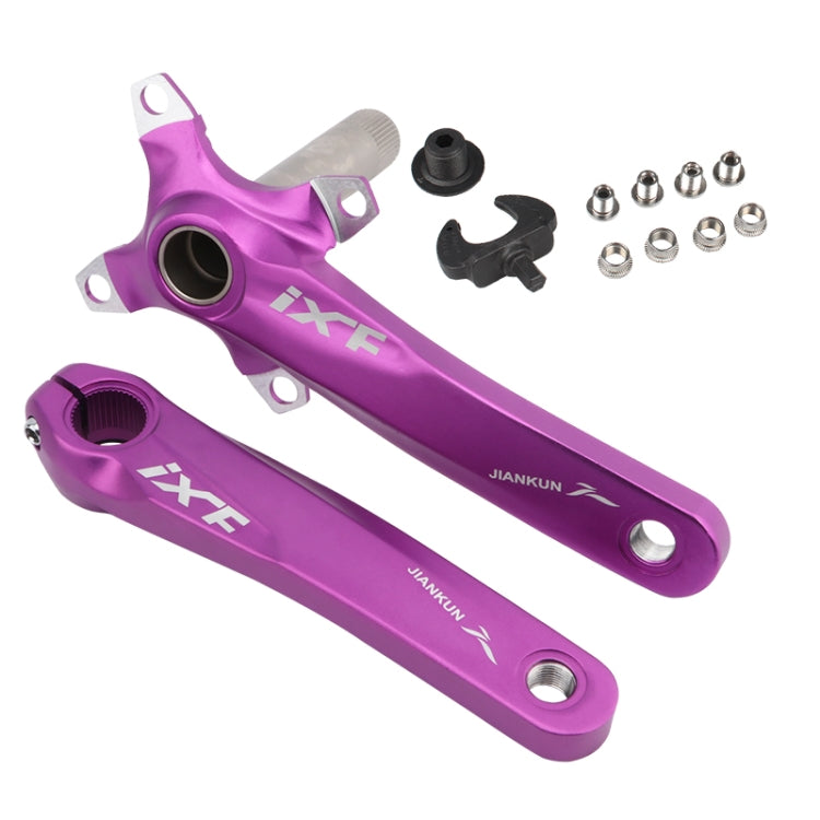 Purple JIANKUN IXF Mountain Bike Hollow Crank Modified Single-plate Left and Right Cranks