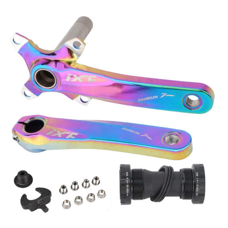 Modified Single-Plate JIAN KUN IXF Mountain Bike Hollow Crank Set with Left and Right Cranks and Bottom Bracket