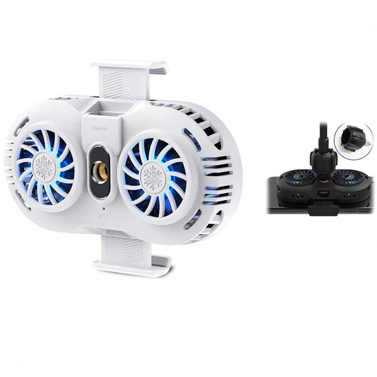 Fast Cooling Radiator for 4-6.5 inch Mobile Phones with Type-C / USB-C + USB Interface White