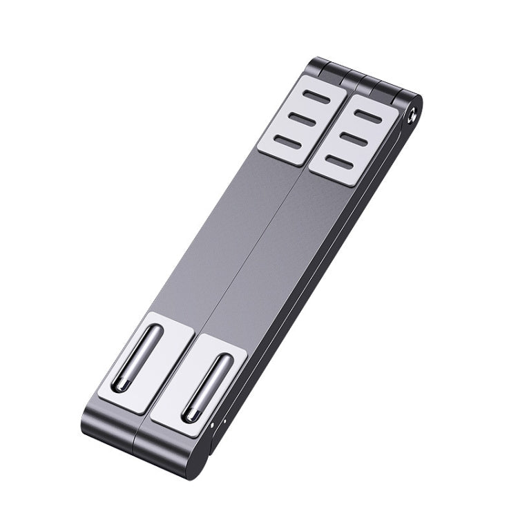 Gray Aluminum Alloy Laptop Stand with Multi-Level Height Adjustment