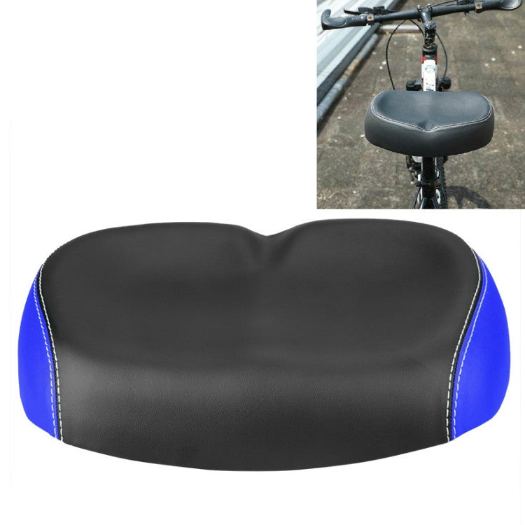 Mountain Bike Seat Cushion with Shock Absorption and No Nose Saddle (Blue)