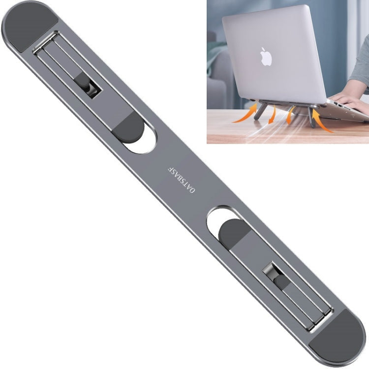 Foldable Notebook Computer Bracket with Heightening Fan Heater and Portable Storage (Gray)
