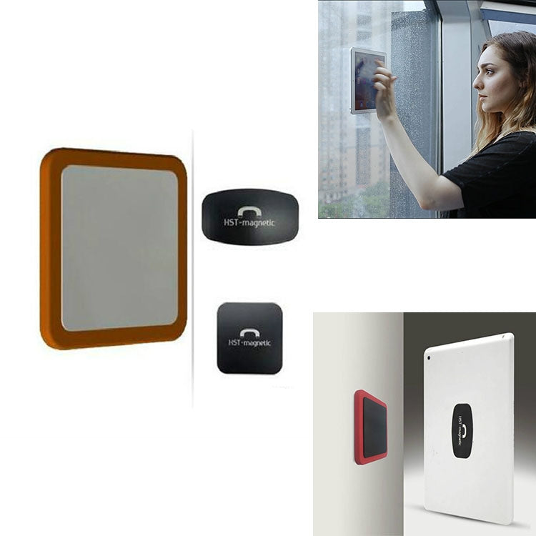Wall-mounted Magnetic Phone and Tablet Holder with Universal Adhesive (Orange)