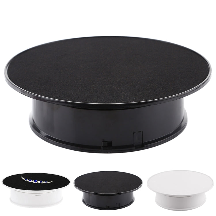 Electric Rotating Turntable Display Stand - 20cm, 360 Degree Rotation, Battery Powered (Black)