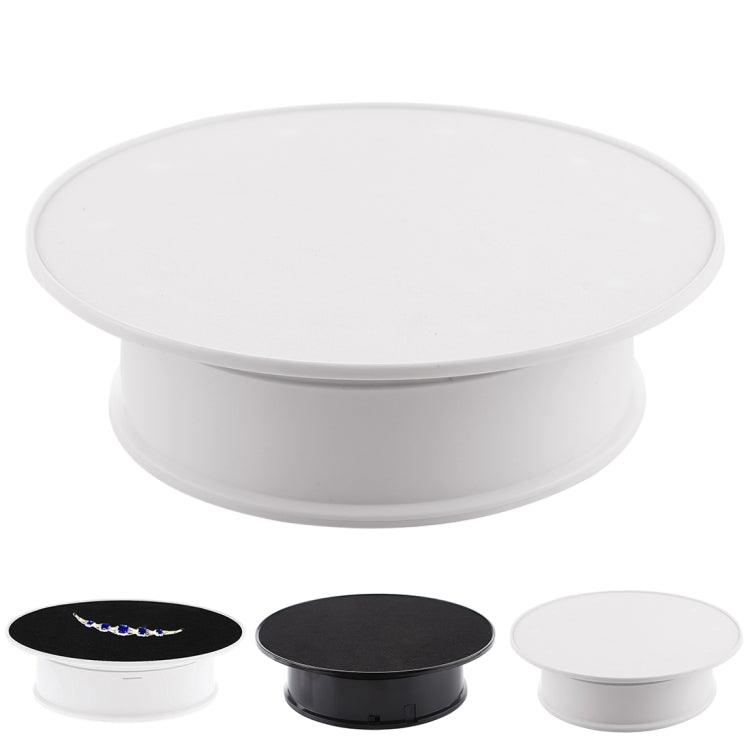 20cm 360 Degree Electric Rotating Turntable Display Stand for Photography and Video Shooting, Load 1.5kg, Battery-Powered (White)