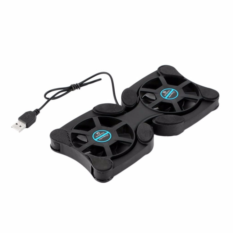 USB-Powered Mini Laptop Cooling Pad with Double Quiet Fans and Universal Compatibility