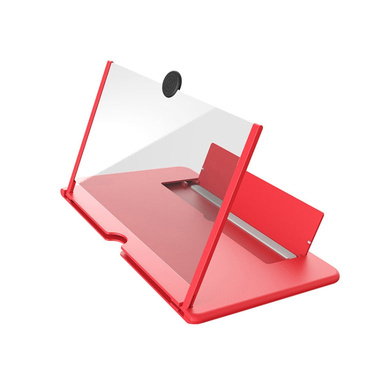 12 inch Pull-out Ultra-clear 3D Mobile Phone Screen Magnifier with Stretching Bracket (Red)