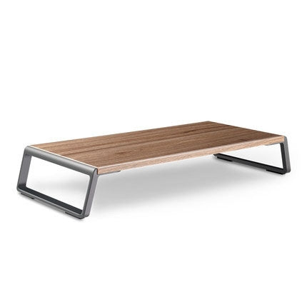 Elevate Your Workspace with Stylish Dark Wood Grain Monitor Stand Riser